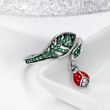 Ladybug in Tree Leaves Ring - Soffi Store