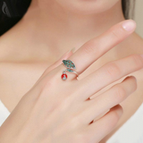 Ladybug in Tree Leaves Ring - Soffi Store