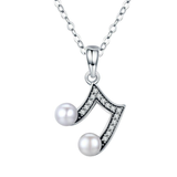 Eva Silver Musical Note Pendant Necklace - Soffi Store